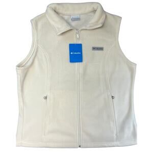 Columbia Benton Springs Fleece Vest Women’s XL Ivory Full Zip Soft Warm